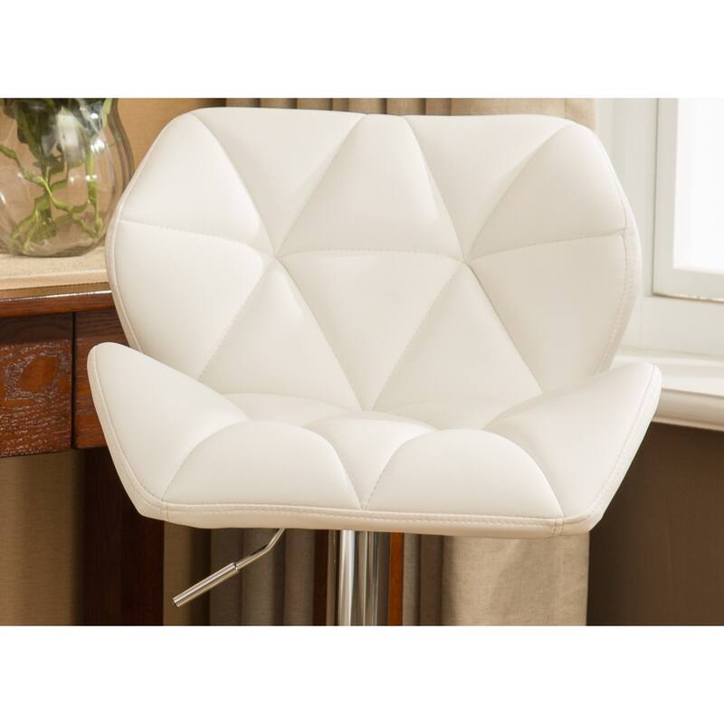 Contemporary Tufted Adjustable Height Hidraulic Bar Stools,Set of 2