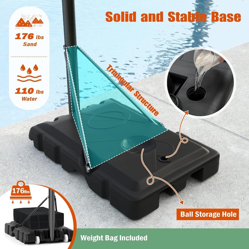 Basketball Hoop Adjustable Basketball Goal Portable Basketball Hoop - 35" x 23.5" x 5.5" (L x W x H)