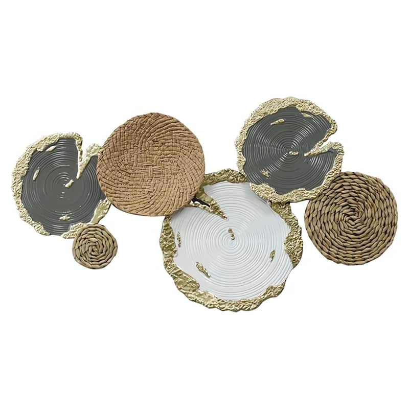 Aria Home Mixed Material Metal Wall Art Luisay Horizontal Rings Decor