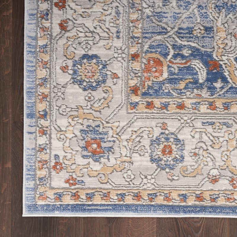 New Concept Washables Series 4 Indoor only Persian Area Rug - 6' 7" x 9' 2" - Grey/Blue - Rectangle