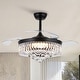 preview thumbnail 25 of 43, Kviflon 48'' Crystal Ceiling Fan with Lights and Remote 6 Speed, 3 Light Change Retractable Blades Chandelier Ceiling Fan