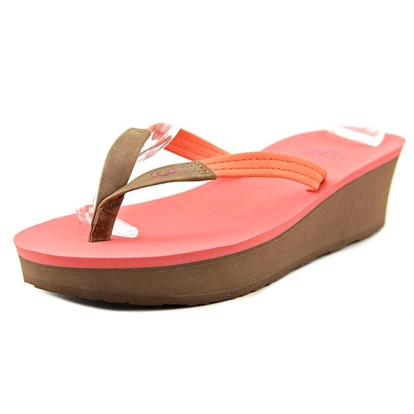 Ugg Australia Ruby Women Open Toe Leather Pink Thong Sandal