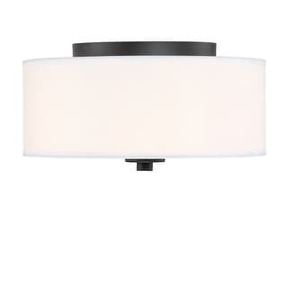 11.81 in 2-Light Modern Flush Mount Light with Fabric Shade for Bedroom, Living Room, Dining Room, Kitchen, Hallway, E26
