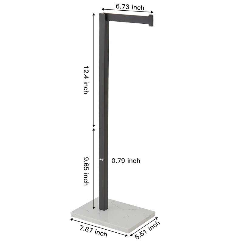 Freestanding Toilet Paper Holder with Natural Marble Base