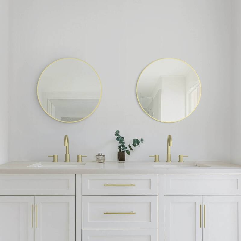 28 Inch Shatterproof Wall Mount Metal Frame Mirror