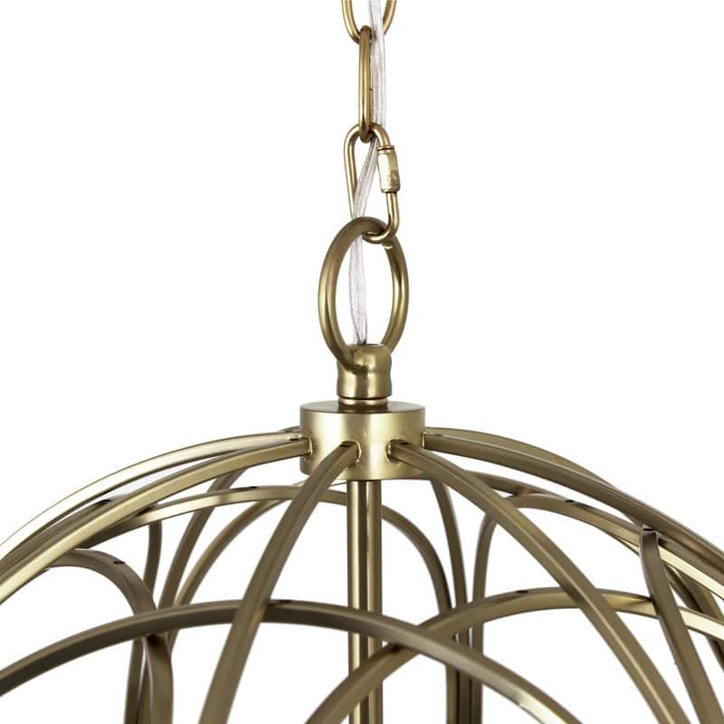 Yosemite Home Decor Satin Brass Metal/Stainless Steel Globe 4-light Chandelier - Satin Brass
