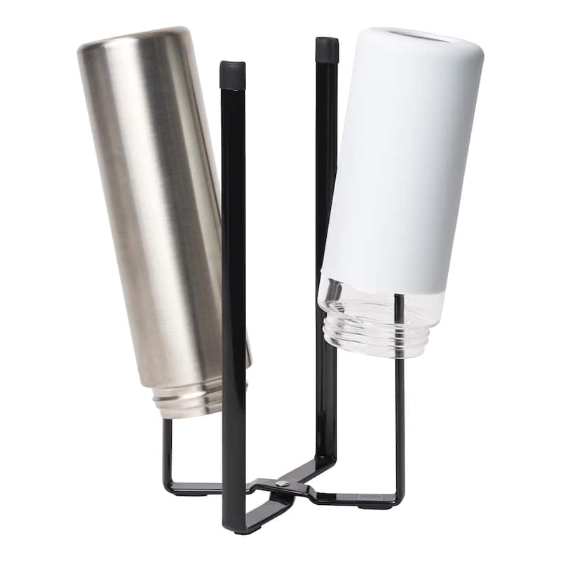 Yamazaki Home Collapsible Bottle Dryer, Steel - L 3.74 x W 4.72 x H 10.43 inches - Black