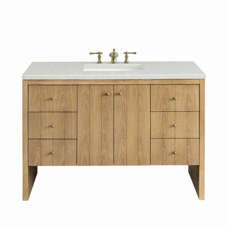 James Martin Vanities 435-V48-3LDL Hudson 48" Single Basin Wood Vanity - Light Natural Oak - Oak Finish