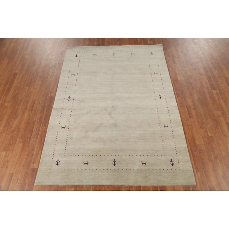 Tribal Gabbeh Oriental Area Rug Handmade Modern Wool Carpet - 5'4"x 7'5"