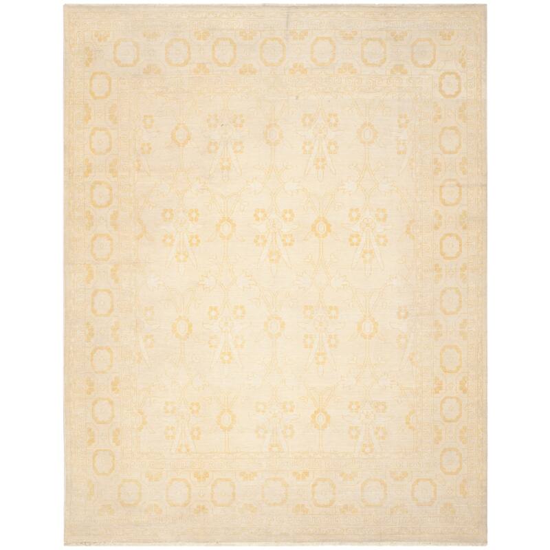 SAFAVIEH Couture Hand-knotted Oushak Ania Traditional Oriental Wool Rug - 8' x 10' - Gold