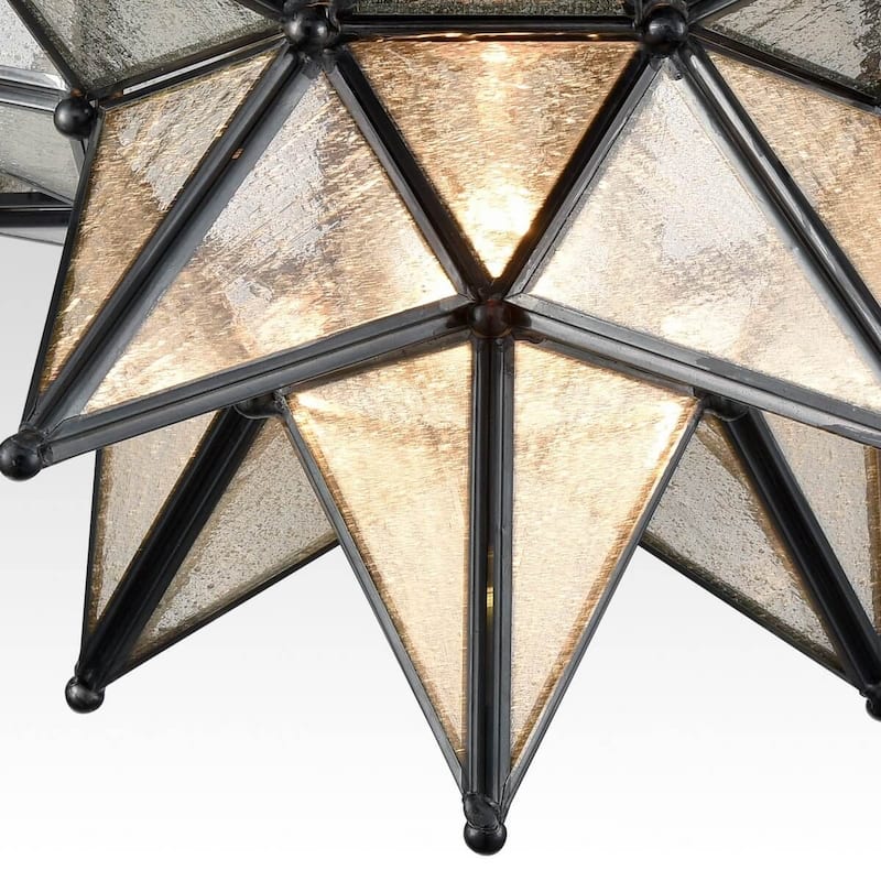 Venezia Seeded Glass Moravian Star Flush Mount Ceiling Light