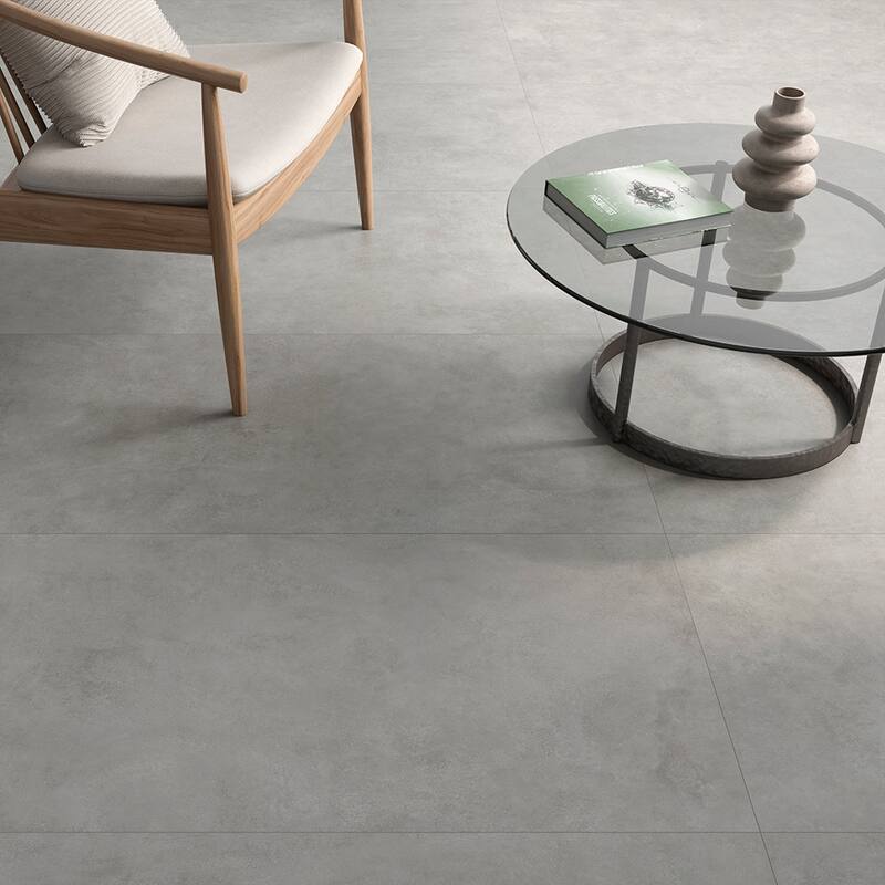 Foundry 24x48 Matte Porcelain Tile - Floor, Wall - Large Format - Case of 2 (15.5 Sq. ft.) - Gris
