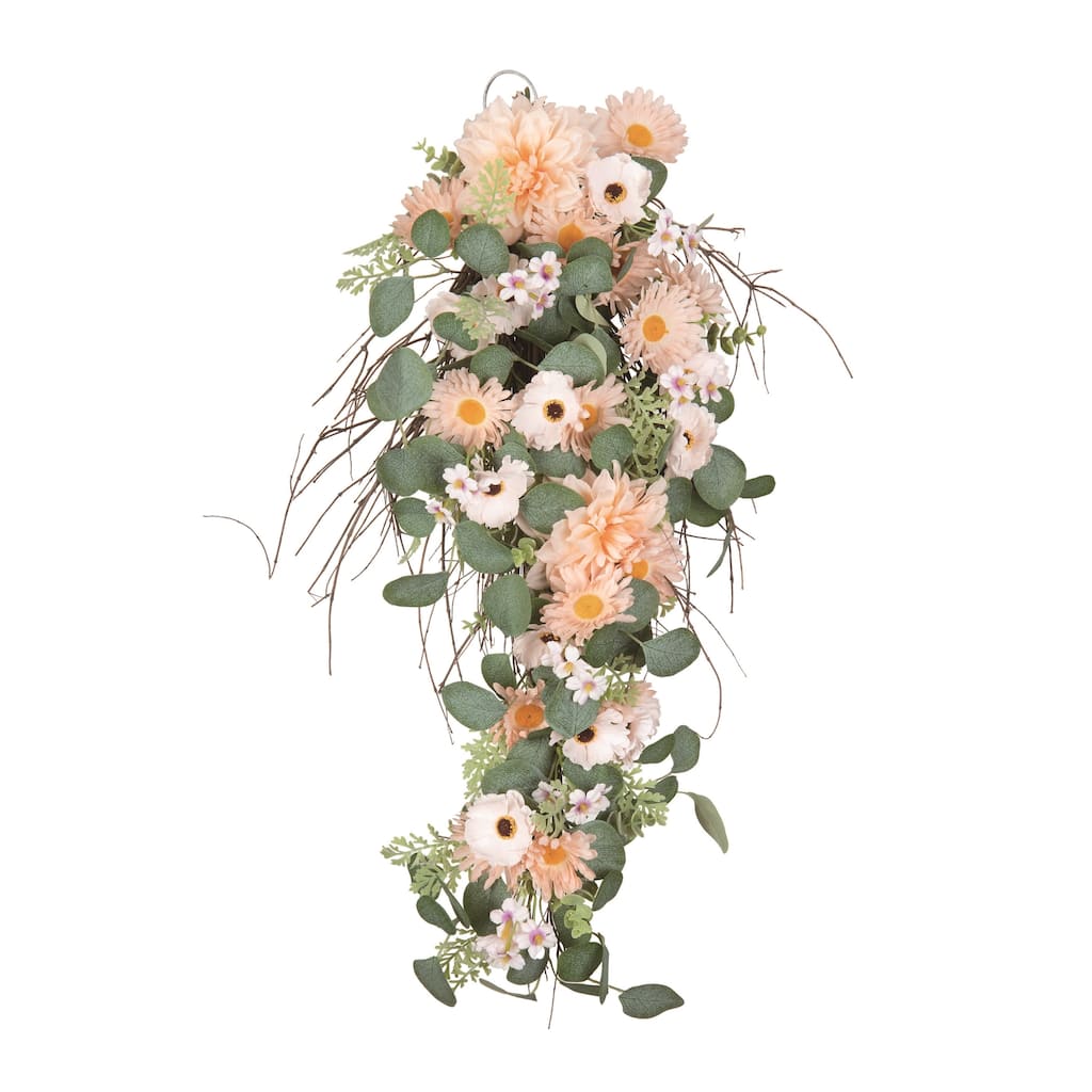 Transpac Plastic 31" Multicolor Spring Eucalyptus Daisy Drop