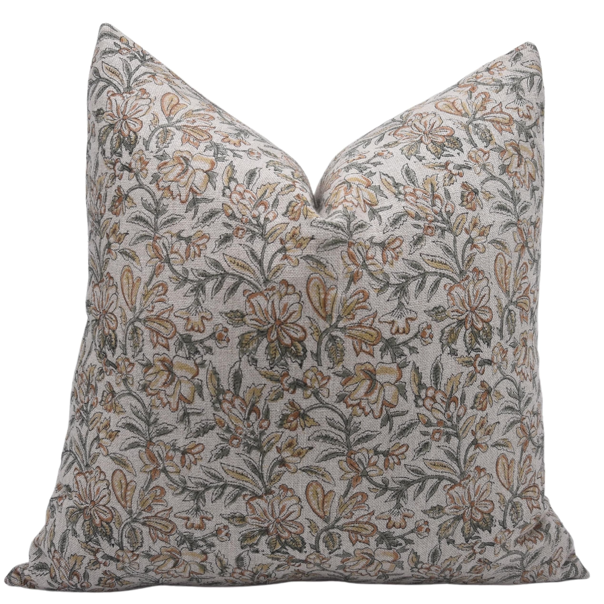 Fabdivine Thick Linen Throw Pillow Cover Block Print Vintage Rustic, Kudrat