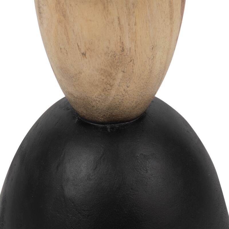 Sagebrook Home Modern Suar Wood Accent Table with Black Base - 12" x 12" x 20"