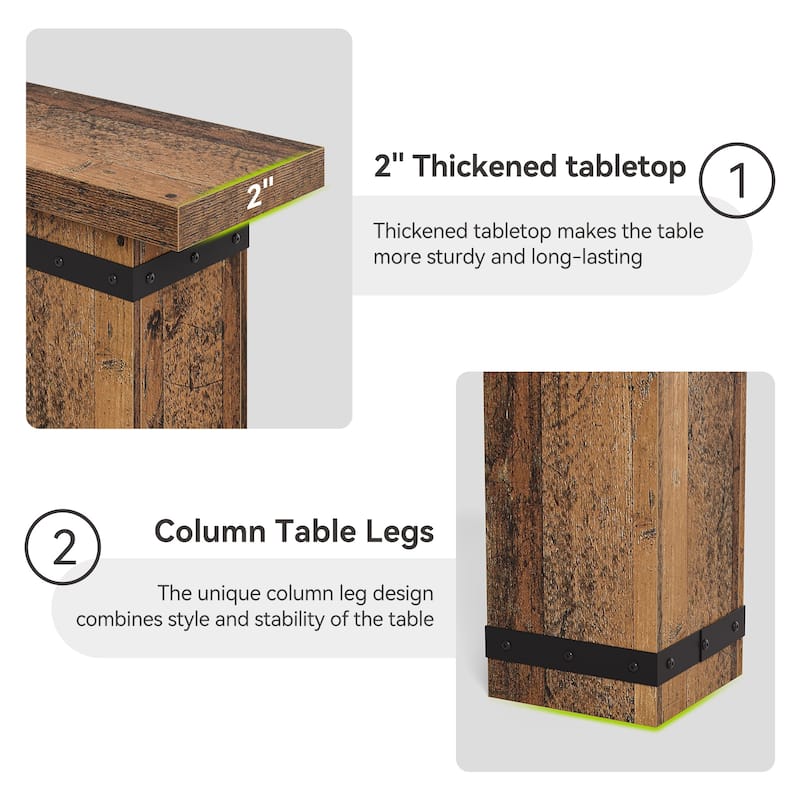 70.9-Inch Console Table, Modern Industrial Design with Decorative Rivets