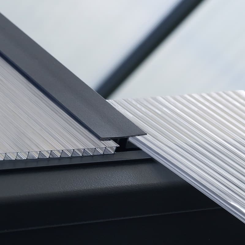 VEIKOUS Aluminum Walk-In Garden Greenhouse Kit with Adjustable Roof Vent and Lockable Door Grey