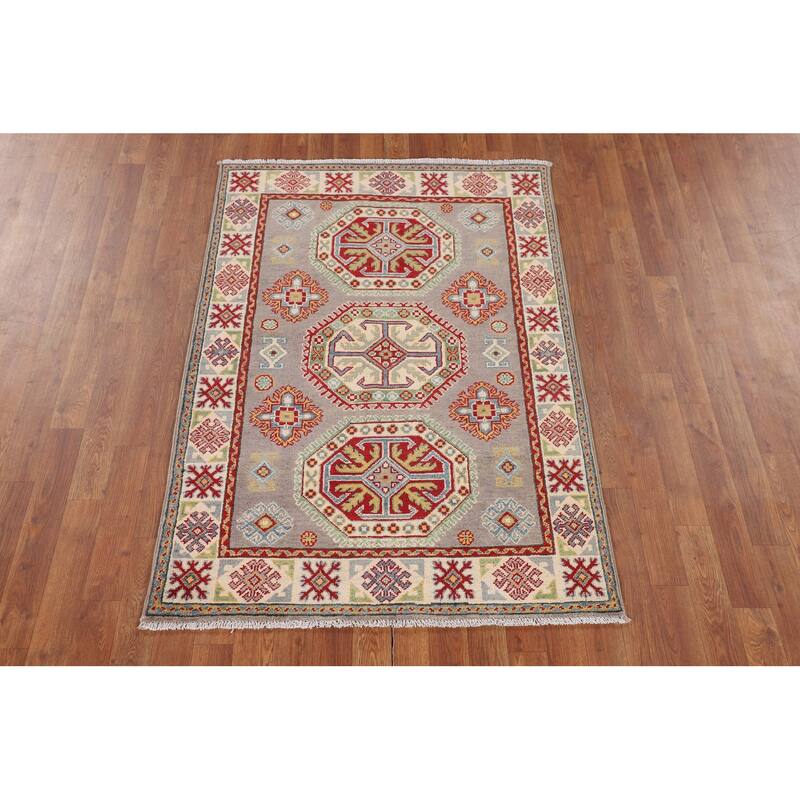 Kazak Foyer Rug Handmade Wool Carpet - 3'5" x 5'0"