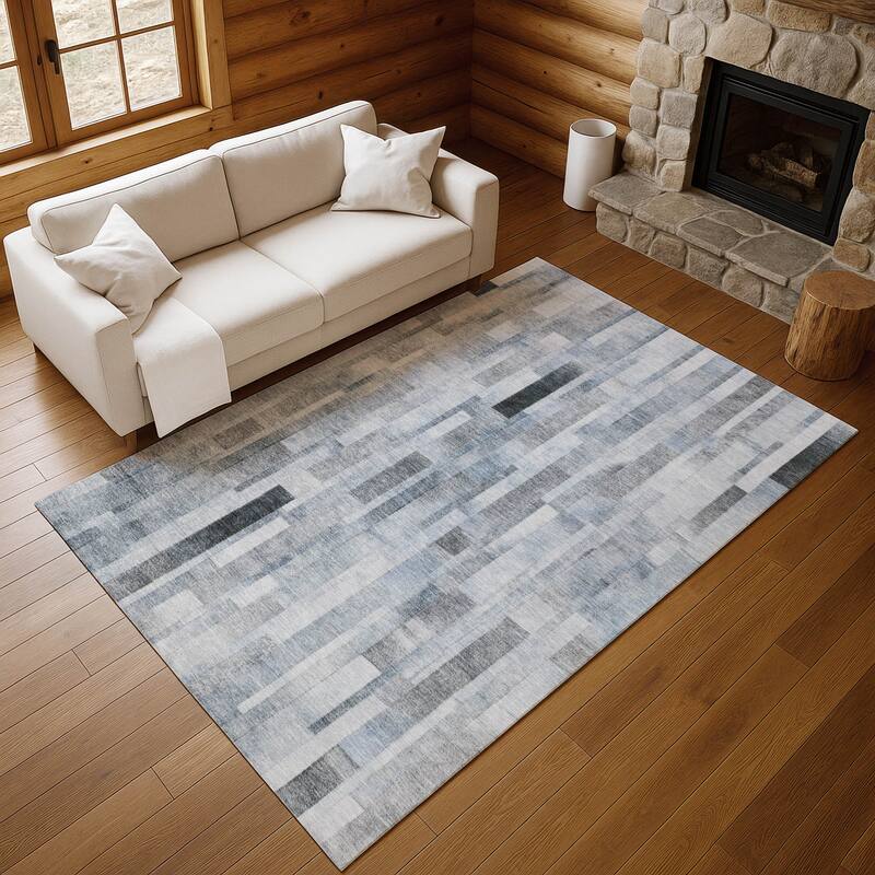 Premium Washable Super Soft Geo Stripe Mayfield Rug