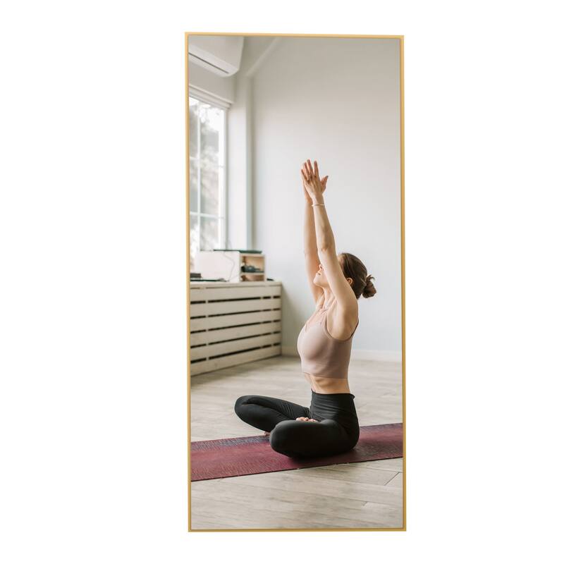 Glam Gold Metal FullLength Floor Mirror Freestanding Dressing Mirror