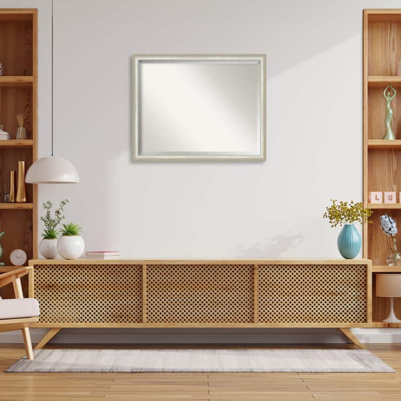 Two Tone Beveled Wood Framed Wall Mirror