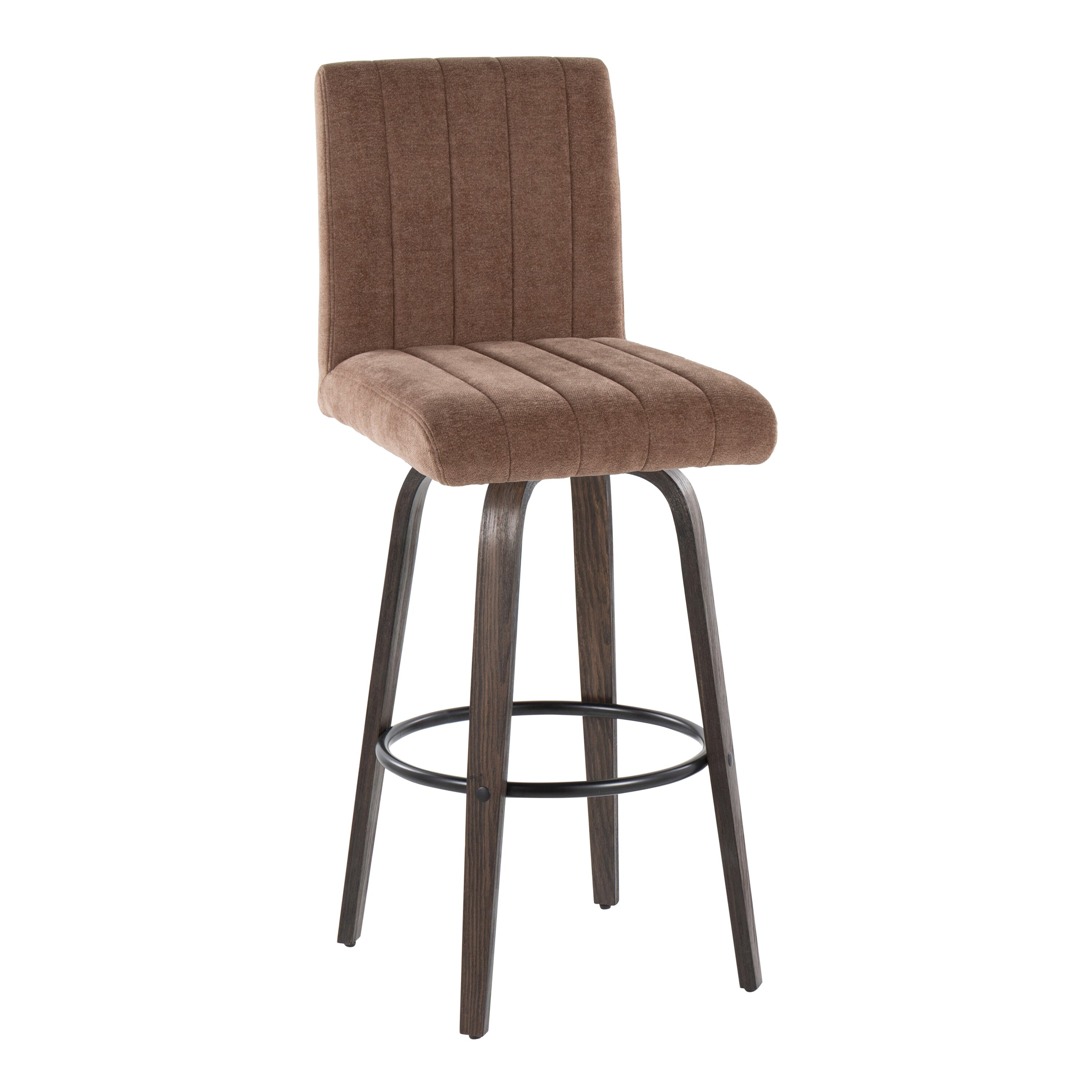 Porch & Den Hudson 30" Fixed-Height Bar Stool with Bent Wood Legs & Round Footrest (Set of 2)