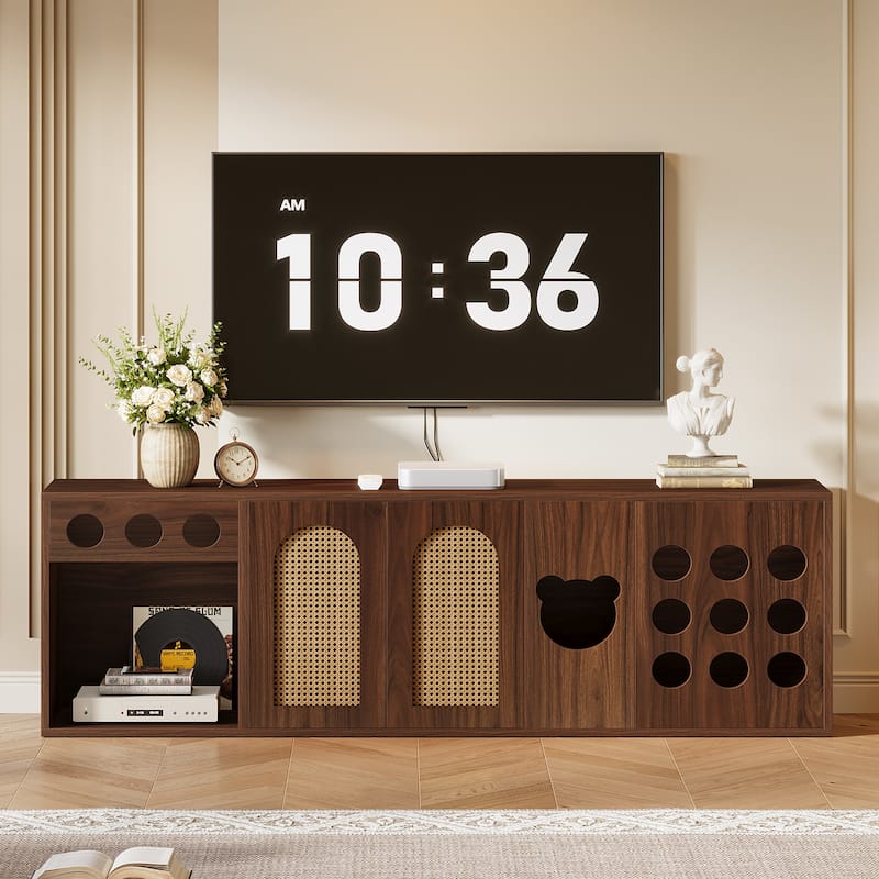 Extra Large TV Stand, 70.9'' TV Console Cabinet for 70/75/80 Inch TV, Entertainment Center with Storage Cabinets for Living Room