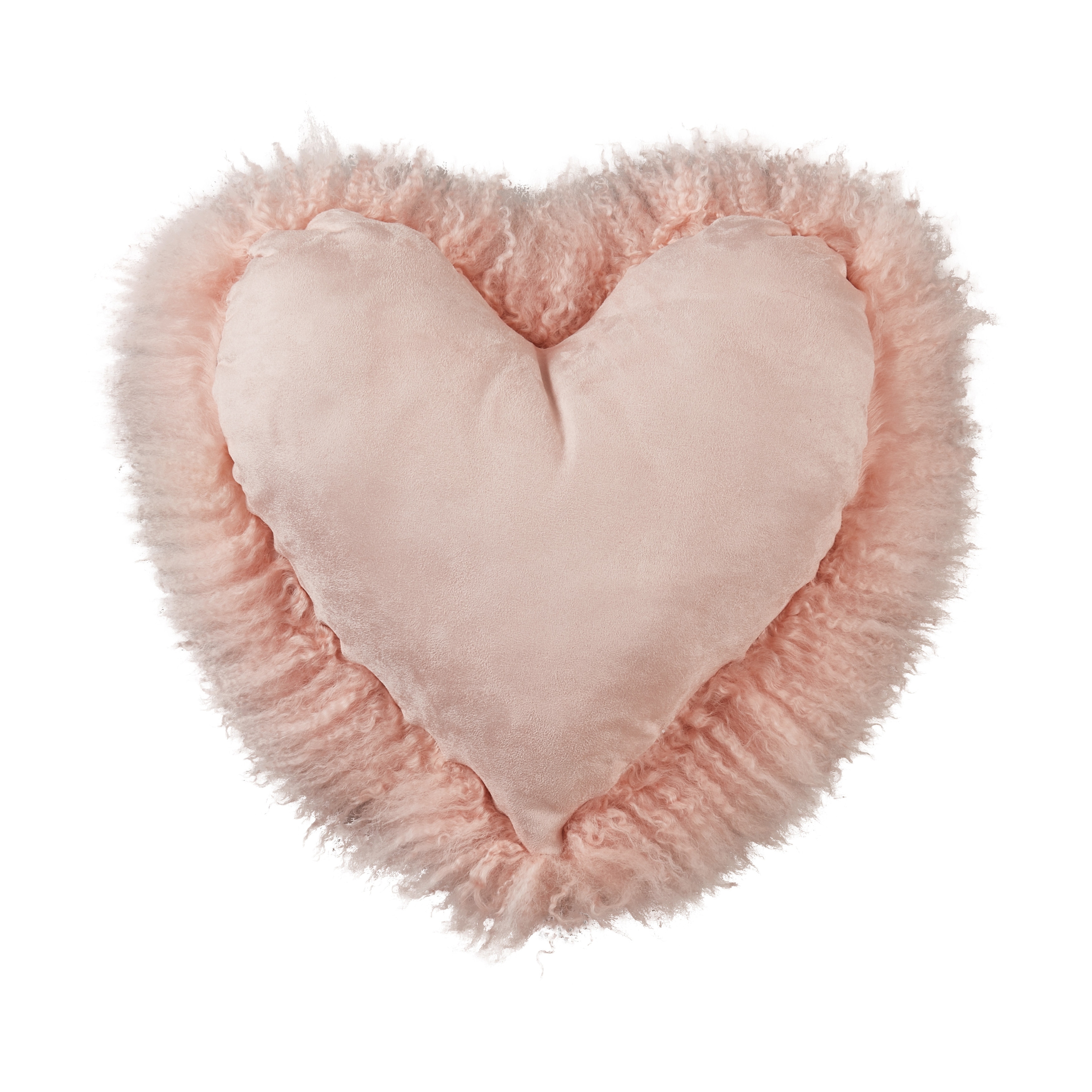 Fluffy Love Heart-Shaped Mongolian Lamb Fur Poly Filled Throw Pillow Bed  Bath  Beyond 37948469