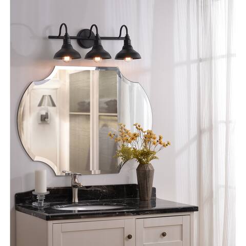Hoffman Black Finish Industrial 3-light Vanity Light