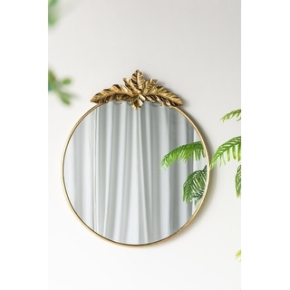 Round Wall Mirror with Gold Metal Frame - Bed Bath & Beyond - 39526055