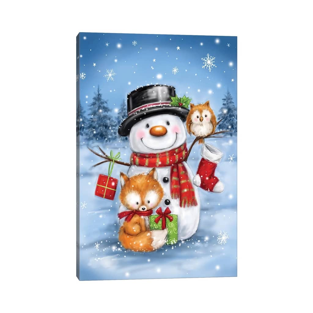 iCanvas "Snowman Owl And Fox" by MAKIKO Canvas Print