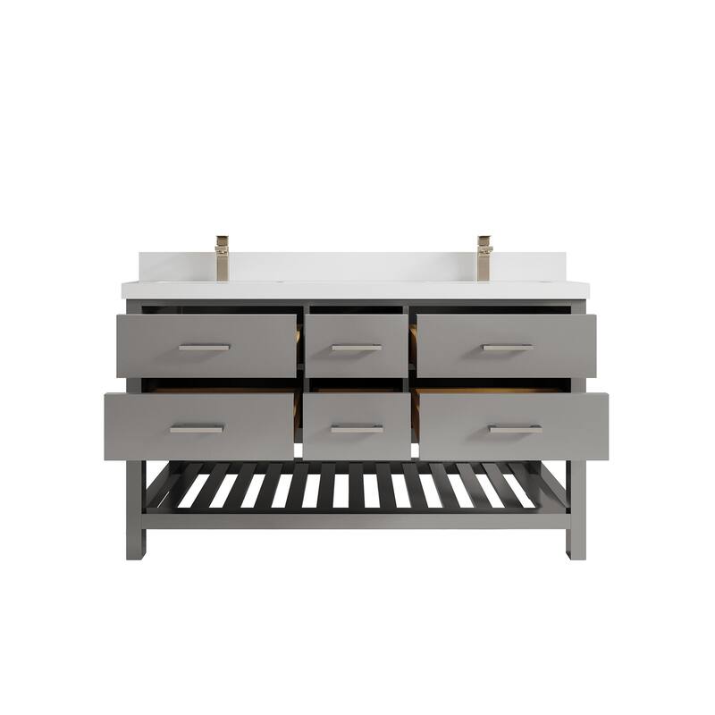Willow Collections 60 in. W x 22 in. D Parker Double Sink Bathroom Vanity with Countertop