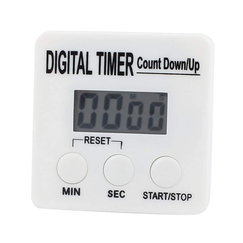 Digital Kitchen Timer Big Digits Magnetic Backing and Retractable Stand White