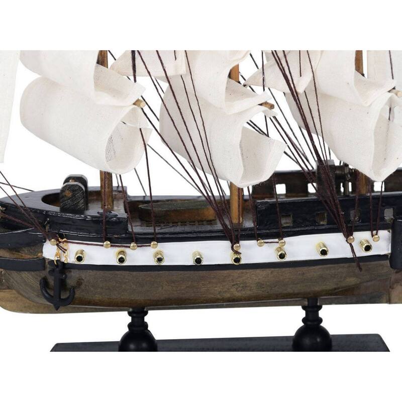 12" Wooden USS Constitution Limited Tall Ship Model Ideal Addition to Desk, Shelf or Table - 12" L x 2" W x 9" H