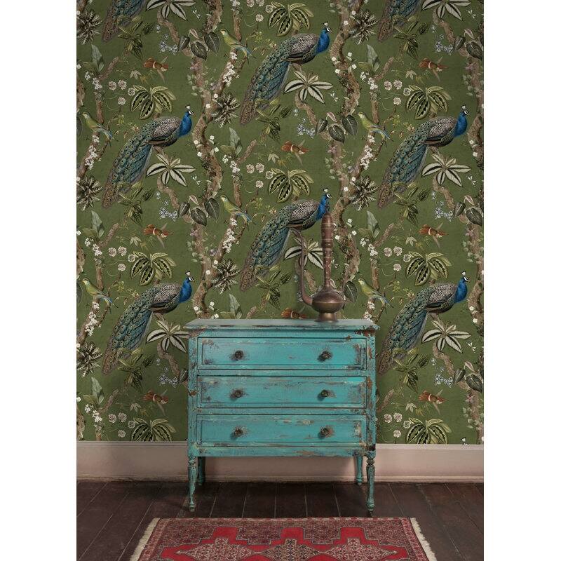 Cassia Peacock Non-Pasted Wallpaper - Covers 56 Square Feet