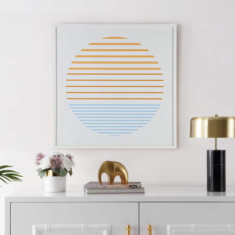 SAFAVIEH Eponine Linear Horizon 24-inch Square Framed Wall Art