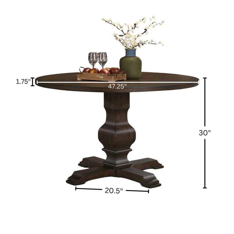 Roundhill Furniture Havre 5-Piece Pedestal Round Dining Set