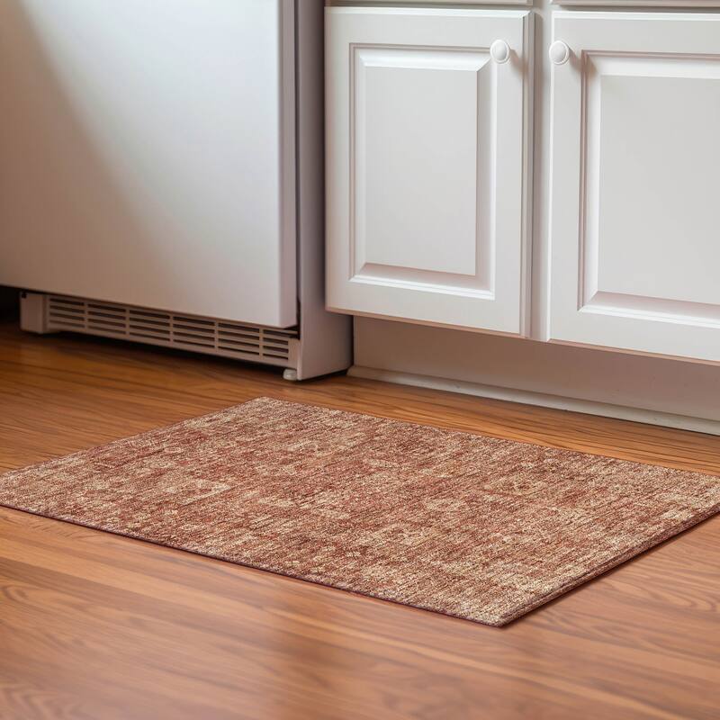 Premium Washable Super Soft Traditional Persian Mayfield Rug - Paprika - 1' 8" x 2' 6" - Rectangle