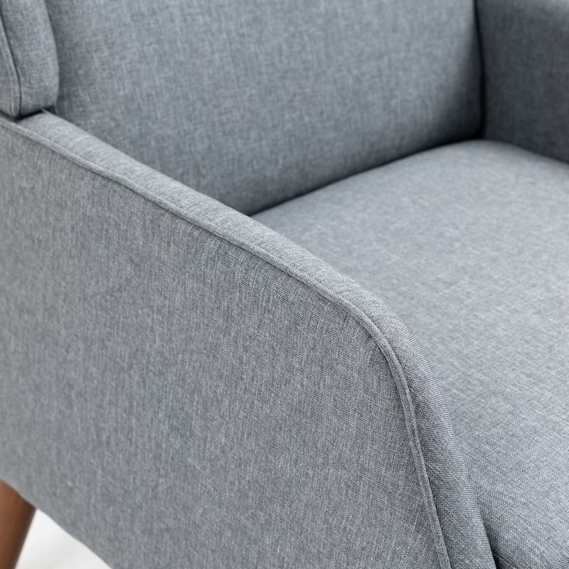 Modern High Back Cotton Linen Accent Chair