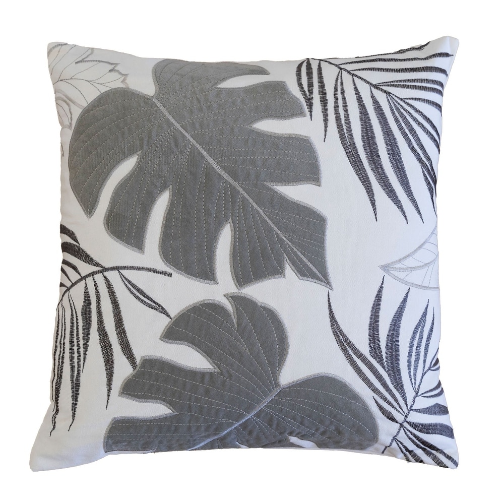 Leaf Pattern Decorative Pillow with Velvet Cover 20x20 Inches