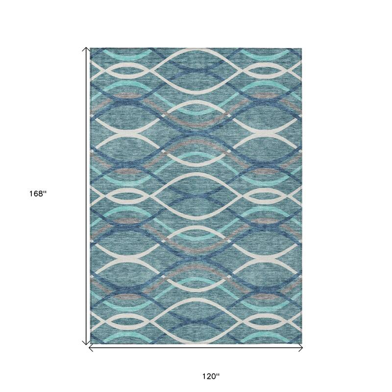 HomeRoots Abstract Transitional Rectangle Outdoor Rug