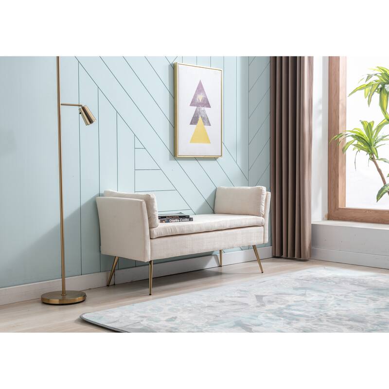 Simple and Classic Living Room Bench, Upholstered End of Bed Bench