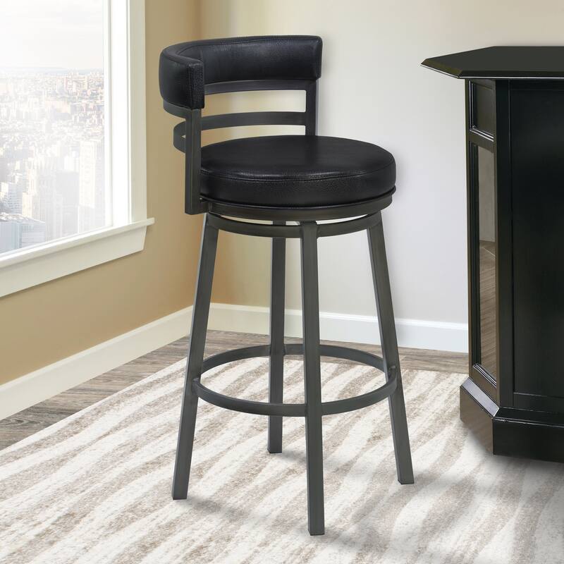 Madrid Upholstered Bar or Counter Height Swivel Barstool