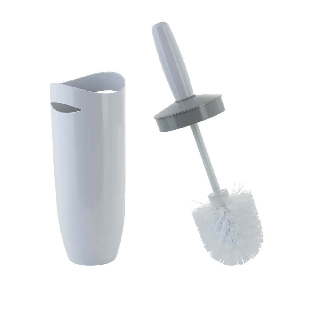 Bath Bliss Contour Toilet Brush and Holder in White - 3.94" x 3.94" x 13.75"