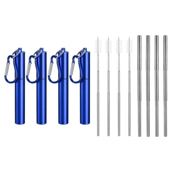 Reusable Drinking Glass Straws, Portable Glass Straw with Case