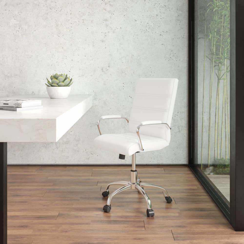 Upholstered Executive Swivel Office Chairs with Chrome Frame/Arms-4 Pack - 23"W x 24"D x 37" - 40.75"H