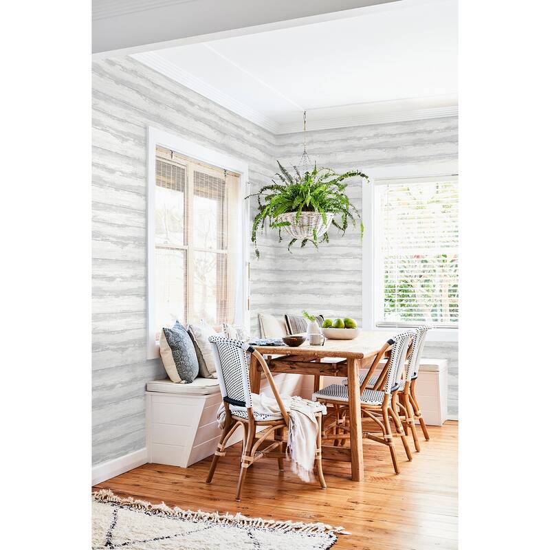 A-Street Prints Truro Grey Weathered Shiplap Wallpaper