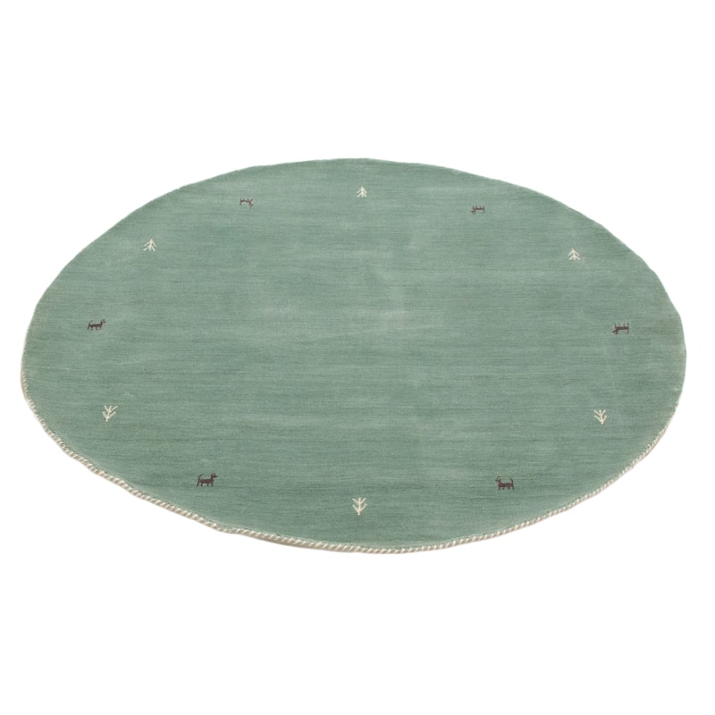 Kashkuli Gabbeh Blue Rug 4'11" x 4'11" - 4'11 x 4'11