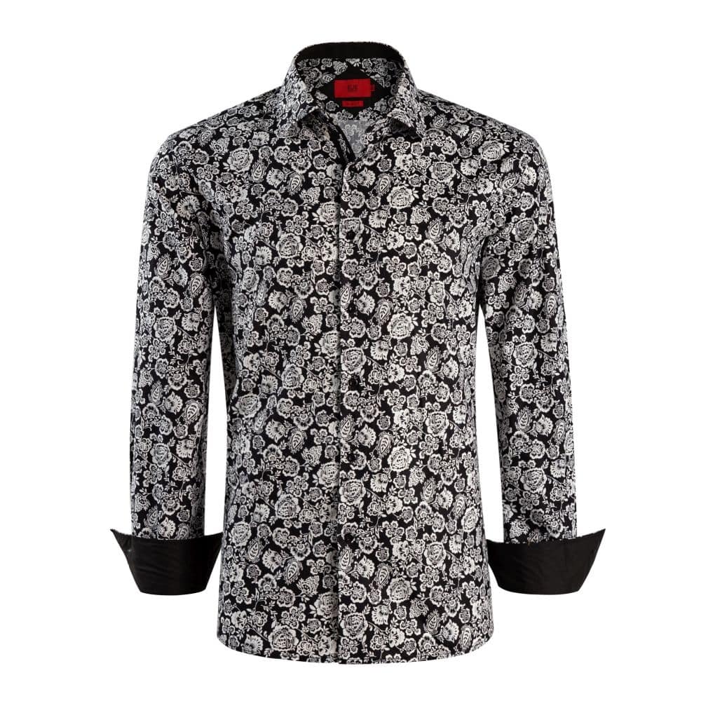 Elie Balleh Boys' Slim Fit Paisley Print Shirt