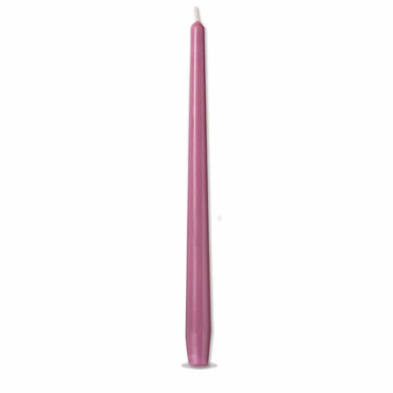 Color Studio 12" Traditional Taper Unscented Smokeless Paraffin Wax Candle Lilac Set of 4 Burn Time 8 hrs.